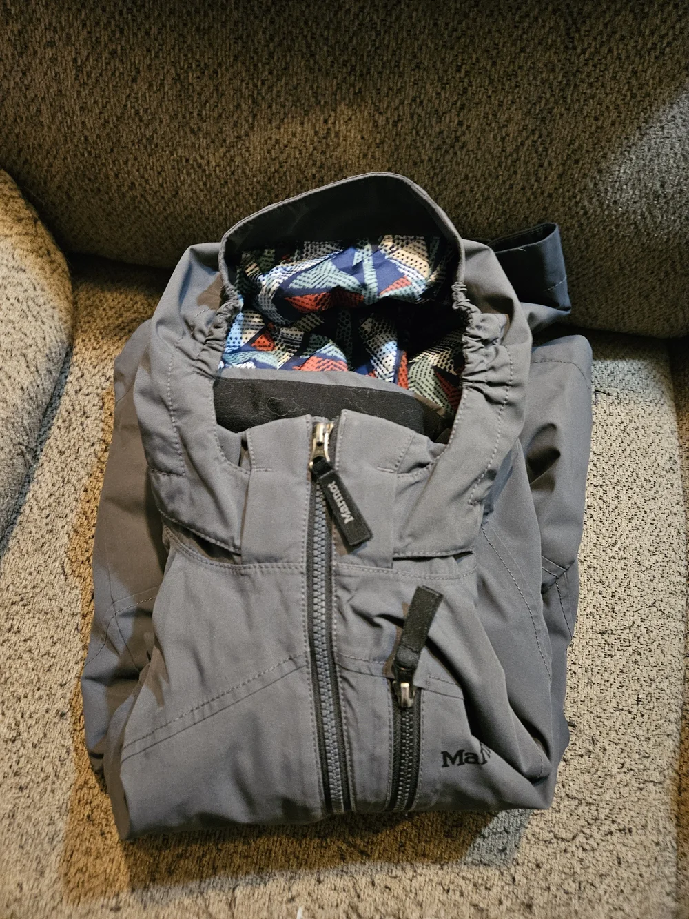 Boy's Marmot Hooded Jacket in Gray